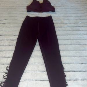 Vs maroon set sports bra 32D Pants XS